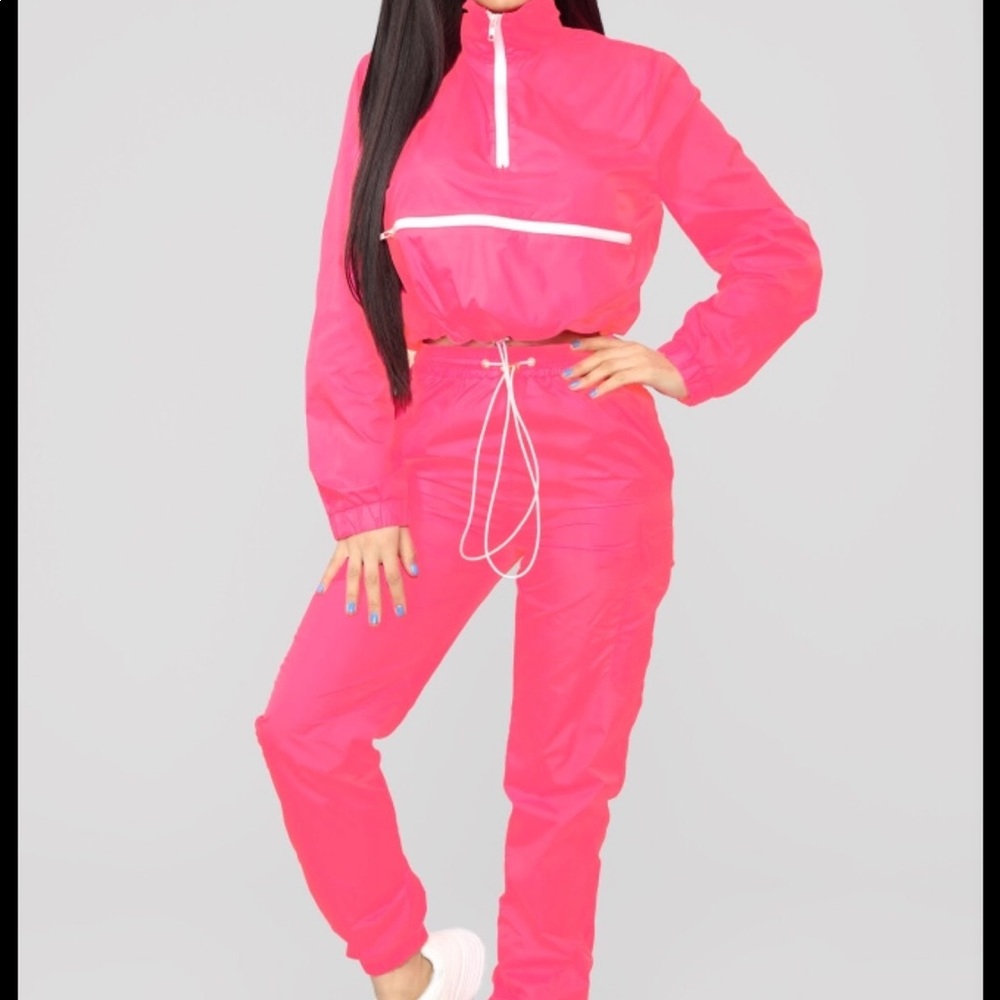 Neon Pink Track Suit